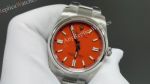 Rolex Oyster Perpetual 3230 Automatic Movement  White Steel Strap Orange 36-41mm Watch